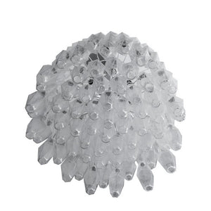 Drum shaped Clear Poliedri blown Murano glass chandelier