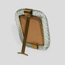 Load image into Gallery viewer, Vintage picture frame Murano clear glass with brass signed Seguso Vetri
