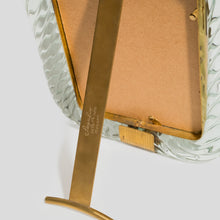 Load image into Gallery viewer, Vintage picture frame Murano clear glass with brass signed Seguso Vetri
