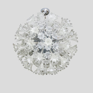 Venini Esprit clear and silver glass ceiling light