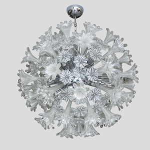 Venini Esprit clear and silver glass ceiling light