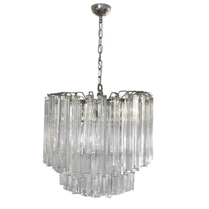 Pair of Venini Triedri glass ceiling light