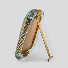 Load image into Gallery viewer, Vintage picture frame Murano clear glass with brass signed Seguso Vetri

