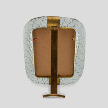 Load image into Gallery viewer, Vintage picture frame Murano clear glass with brass signed Seguso Vetri

