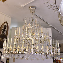 Load image into Gallery viewer, A large silver plated Gaetano Sciolari chandelier
