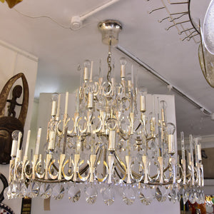 A large silver plated Gaetano Sciolari chandelier