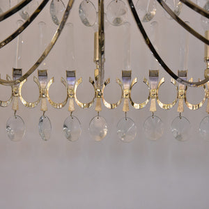 A large silver plated Gaetano Sciolari chandelier