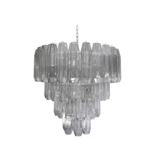 Load image into Gallery viewer, Large Pearl Grey Blown Murano Poliedri glass Chandelier
