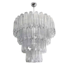 Load image into Gallery viewer, Large Pearl Grey Blown Murano Poliedri glass Chandelier
