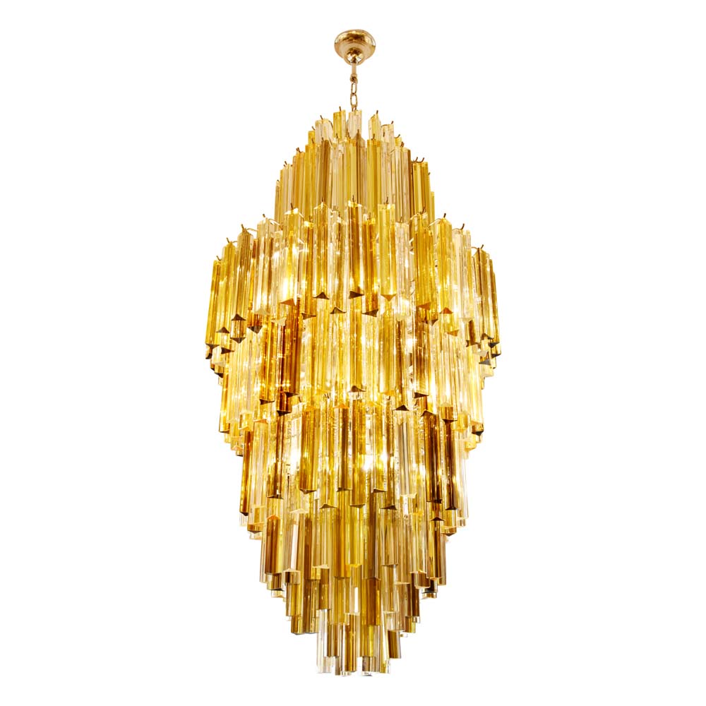 Venini Skyscraper Clear amber smoke colour chandelier