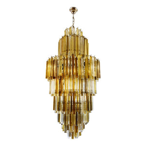 Venini Skyscraper Clear amber smoke colour chandelier