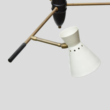 Load image into Gallery viewer, 1950s articulating shades ceiling light att. luigi sarfati
