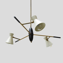 Load image into Gallery viewer, 1950s articulating shades ceiling light att. luigi sarfati
