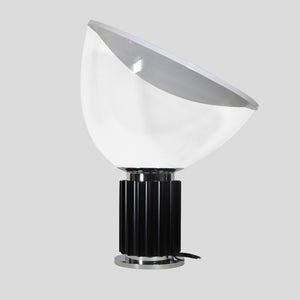 Taccia table lamp black white chrome clear glass by Flos