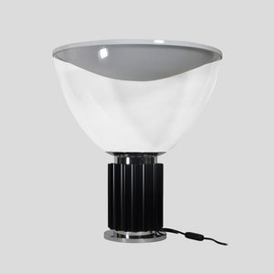 Taccia table lamp black white chrome clear glass by Flos