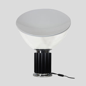 Taccia table lamp black white chrome clear glass by Flos