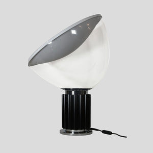 Taccia table lamp black white chrome clear glass by Flos