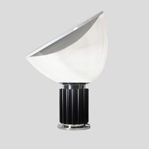 Taccia table lamp black white chrome clear glass by Flos