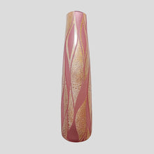 Load image into Gallery viewer, Glass Battuto Pink and Gold leaf Blown vase Murano
