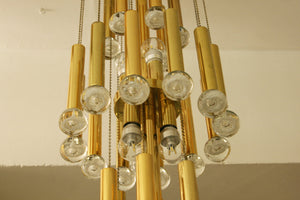 A pair of sciolari ceiling lights