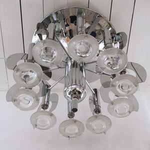 Flash mount ceiling light by Gaetano Sciolari, 1970s