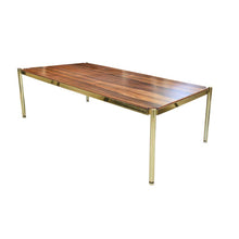 Load image into Gallery viewer, Rosewood and brass Osvaldo design coffee table
