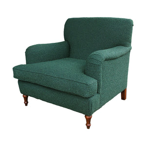 Mid-century Pair of Large Swedish Armchairs Newly Upholstered In a Green Fabric