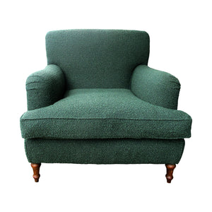 Mid-century Pair of Large Swedish Armchairs Newly Upholstered In a Green Fabric