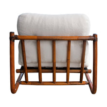 Load image into Gallery viewer, 1960s French Pair of Bamboo Armchairs Newly Upholstered
