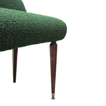 Load image into Gallery viewer, Mid-Century Italian Art Deco Stool with Backrest Newly Upholstered
