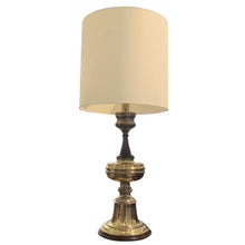 Load image into Gallery viewer, 1950s Very Large Pair of Brass and Mahogany Tables lamps, English
