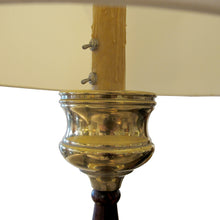 Load image into Gallery viewer, 1950s Very Large Pair of Brass and Mahogany Tables lamps, English
