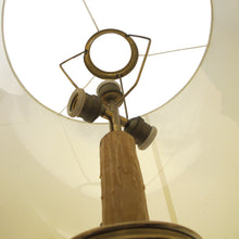 Load image into Gallery viewer, 1950s Very Large Pair of Brass and Mahogany Tables lamps, English
