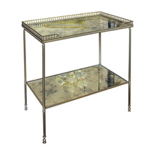 Load image into Gallery viewer, 1950s Pair of Two-Tier Side tables with Antiqued Mirror by Maison Jansen, French
