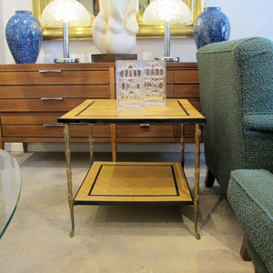 1970s Pair of Side Tables by Maison Delisle with Bronze legs, French