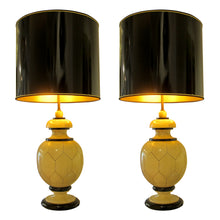 Load image into Gallery viewer, 1970s Large Pair of Tessellated Bulbous Table Lamps by Maison Delisle, French
