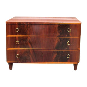1940s Swedish Mahogany Chest of Drawers by Axel Larsson