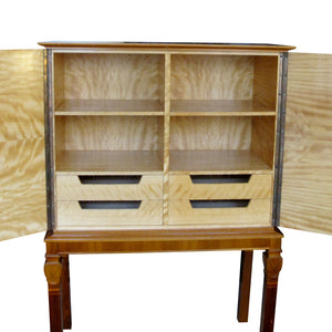 1930s Swedish Cabinet with Harness Racing Horses Marquetry, attributed to Erik Mattson