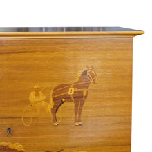 Load image into Gallery viewer, 1930s Swedish Cabinet with Harness Racing Horses Marquetry, attributed to Erik Mattson
