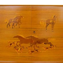 Load image into Gallery viewer, 1930s Swedish Cabinet with Harness Racing Horses Marquetry, attributed to Erik Mattson
