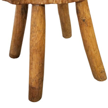 Load image into Gallery viewer, Mid-Century Pair of Milking Stools Carved in Oak Wood, French
