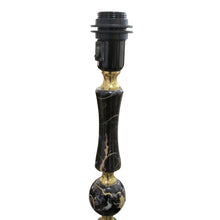 Load image into Gallery viewer, 1970s Elegant Pair of Black Marble and Brass Floor Lamps, Swedish
