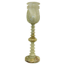 Load image into Gallery viewer, Mid-Century Pair of Polished Green Onyx Table Lamps, English
