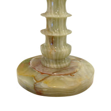 Load image into Gallery viewer, Mid-Century Pair of Polished Green Onyx Table Lamps, English
