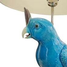 Load image into Gallery viewer, Mid-century Pair of Ceramic Parrot Table lamps with White Marble Base, Italian
