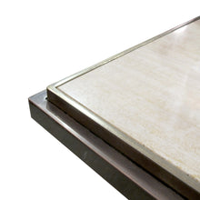 Load image into Gallery viewer, 1970s Belgian Square Travertine Top Side Table by Belgo Chrome
