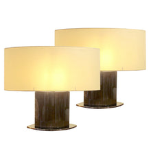 Load image into Gallery viewer, Mid-century Large Pair of Tables Lamps with Oval Lampshades, Italian
