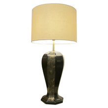 Load image into Gallery viewer, 1940s Large Pair of Black and Gold Ceramic Table lamps, Italian
