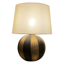 Load image into Gallery viewer, 1950s Pair of Spherical Black and Gold Ceramic Table lamps, Italian
