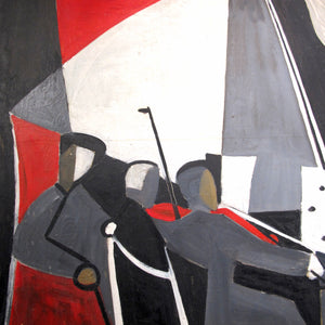 1950 Very large Oil on Canvas “L’Orchestre” by Francois Jacquemin, French